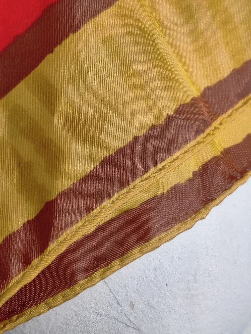 Vintage Vera Square Scarf 100% Acetate Japan Gold Red Brown Abstract 21.5